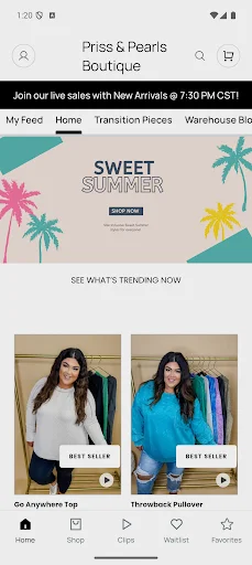 Priss & Pearls Boutique ڈاؤن لوڈ کریں – بہترین آن لائن فیشن ایپ - Screenshot 1