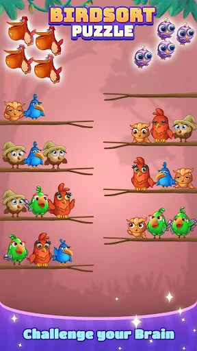 Bird Sort: Color Puzzle Master ڈاؤن لوڈ کریں – بہترین برڈ پزل گیم - Screenshot 12