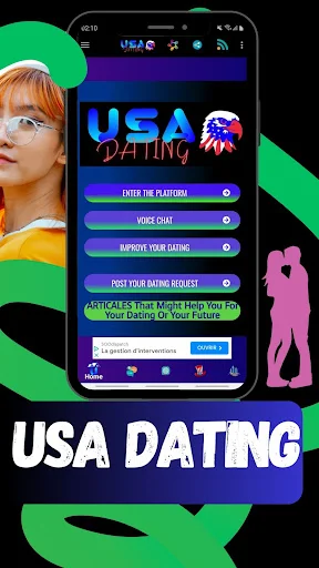 USA Dating ڈاؤن لوڈ کریں – امریکہ اور پیرس میں نئے دوست بنائیں - Screenshot 1