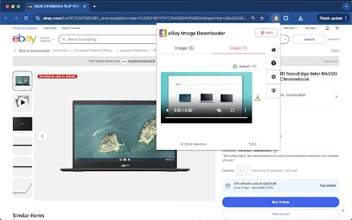 eBay Image Downloader ڈاؤن لوڈ کریں – بلک تصاویر اور ویڈیوز مفت حاصل کریں - Screenshot 3