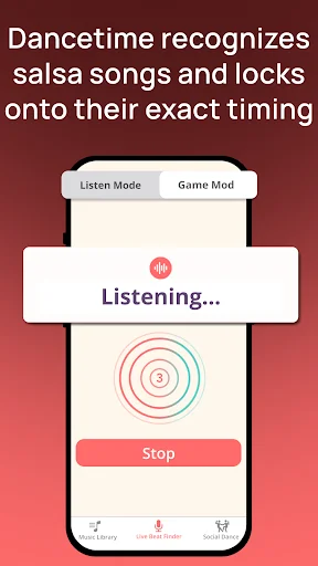 Dancetime – Salsa Beat Finder ڈاؤن لوڈ کریں – رقص کی تھاپ سمجھیں - Screenshot 1