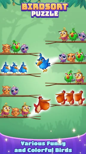 Bird Sort: Color Puzzle Master ڈاؤن لوڈ کریں – بہترین برڈ پزل گیم - Screenshot 11