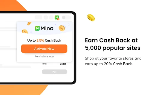 Mino: Automatic Coupons & Cash Back ڈاؤن لوڈ کریں – آن لائن بچت - Screenshot 4