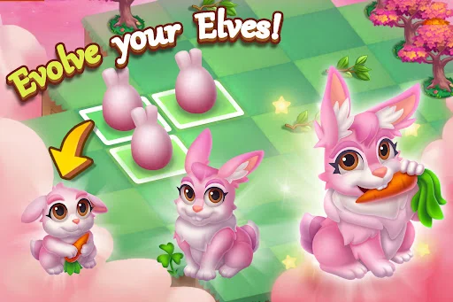 Merge Elves ڈاؤن لوڈ کریں – جادوئی گارڈن کا بہترین پزل گیم - Screenshot 9