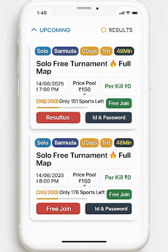 GT Battle FFF Tournament App ڈاؤن لوڈ کریں – انعامات جیتیں - Screenshot 1