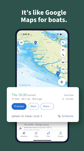 Savvy Navvy Boating Navigation ڈاؤن لوڈ کریں – جدید میرین چارٹس اور GPS - Screenshot 1