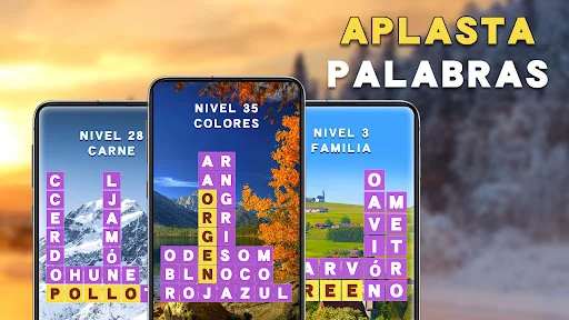Aplasta Palabras ڈاؤن لوڈ کریں – ہسپانوی سیکھیں اور الفاظ کا کھیل کھیلیں - Screenshot 2